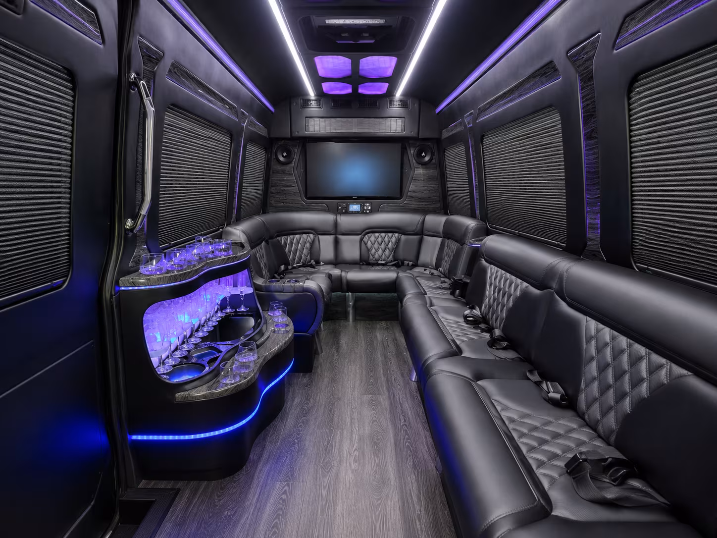 maricopa 40 passenger party bus inside
